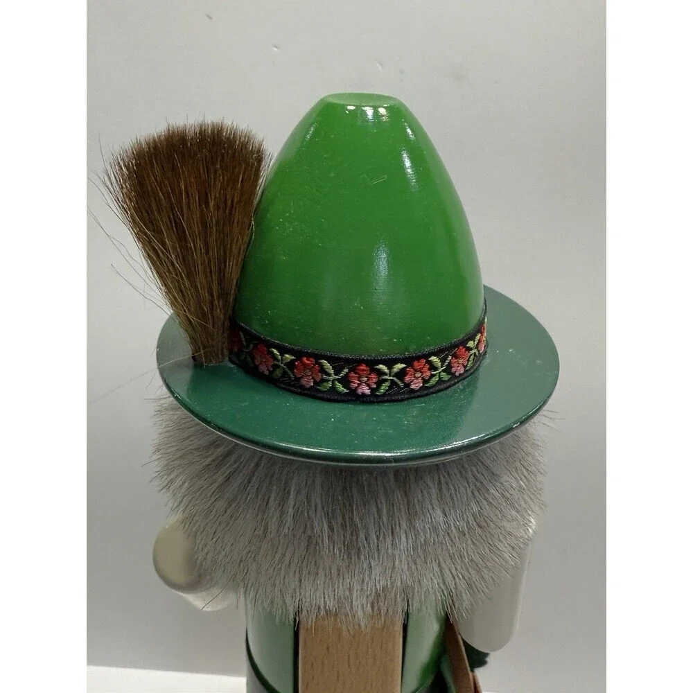 Vtg Steinbach Wooden Bavarian Huntsman Nutcracker Green Hat Christmas 15